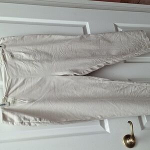 Q s Peter Nygard casual solid beige stretch plus size capris Pants 16P